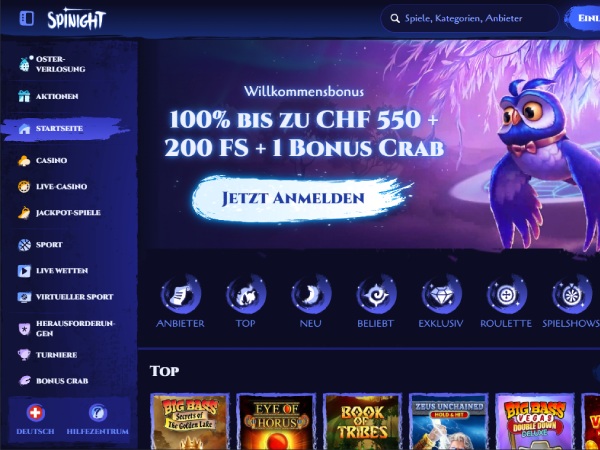 Spinight hat die grösste Spielauswahl
